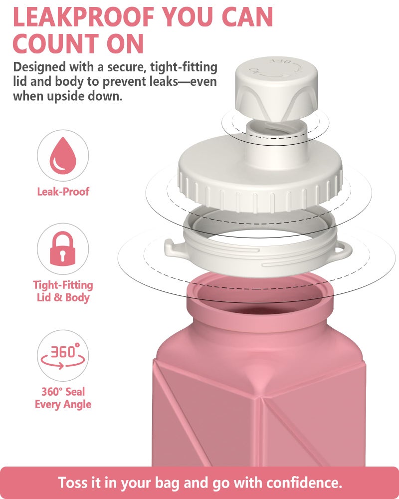 BEAUTAIL Collapsible Water Bottle 610 mL, Silicone Travel Water Bottle - Image 4