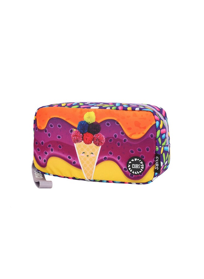 CUBS Ice Cream Print Waterproof Pencil Case Pouch With Zip Closure - Image 2