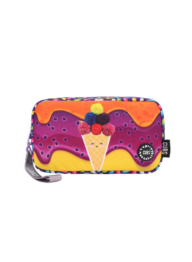 CUBS Ice Cream Print Waterproof Pencil Case Pouch With Zip Closure - Image 1
