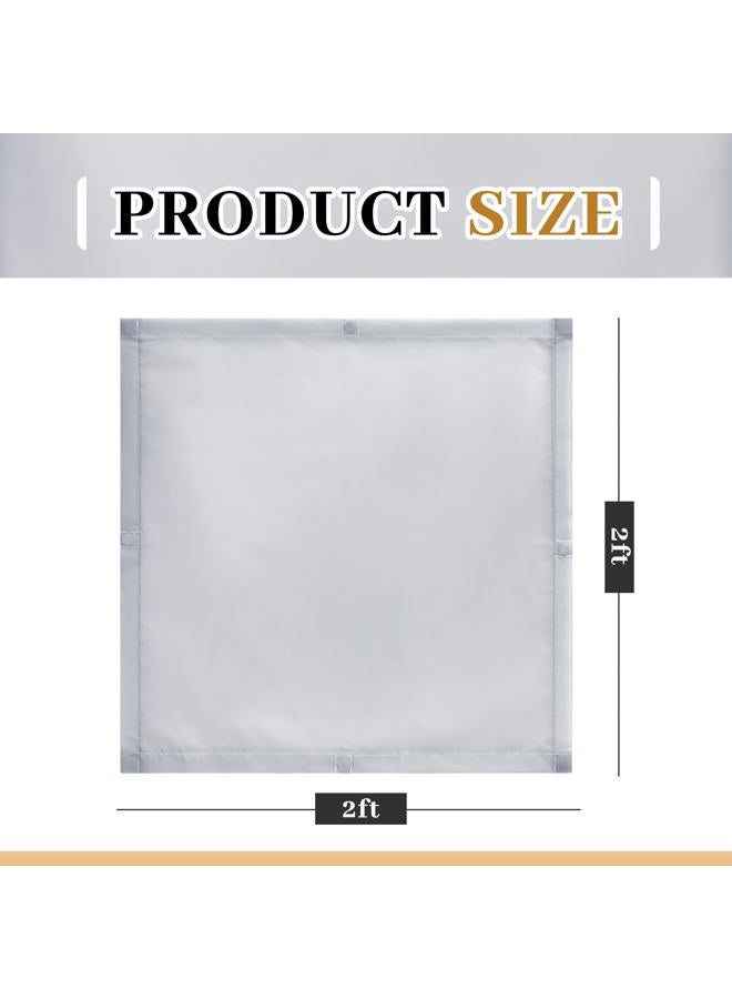 Baquler 2 Pack 2' x 2' Fluorescent Light Covers, Magnetic Light Filters for Classroom Ceiling Lights (Grey) - Image 2
