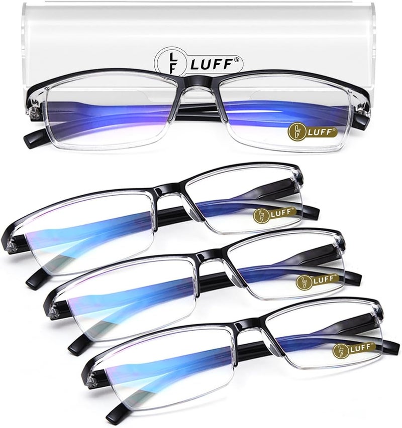 LUFF 4Pcs Anti-Blue-ray Reading Glasses Portable Ultra-Light Readers (3.75X) - Image 1