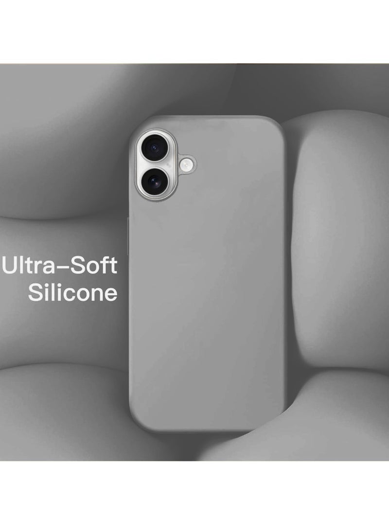 Techie غطاء خلفي ناعم سلس من السيليكون مع بطانة ميكروفايبر داخلية لجهاز آبل آيفون 16 بلس - رمادي - Image 2