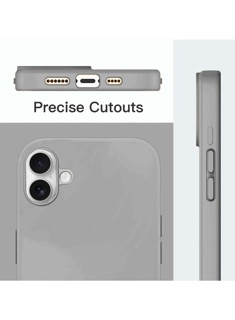 Techie غطاء خلفي ناعم سلس من السيليكون مع بطانة ميكروفايبر داخلية لجهاز آبل آيفون 16 بلس - رمادي - Image 4