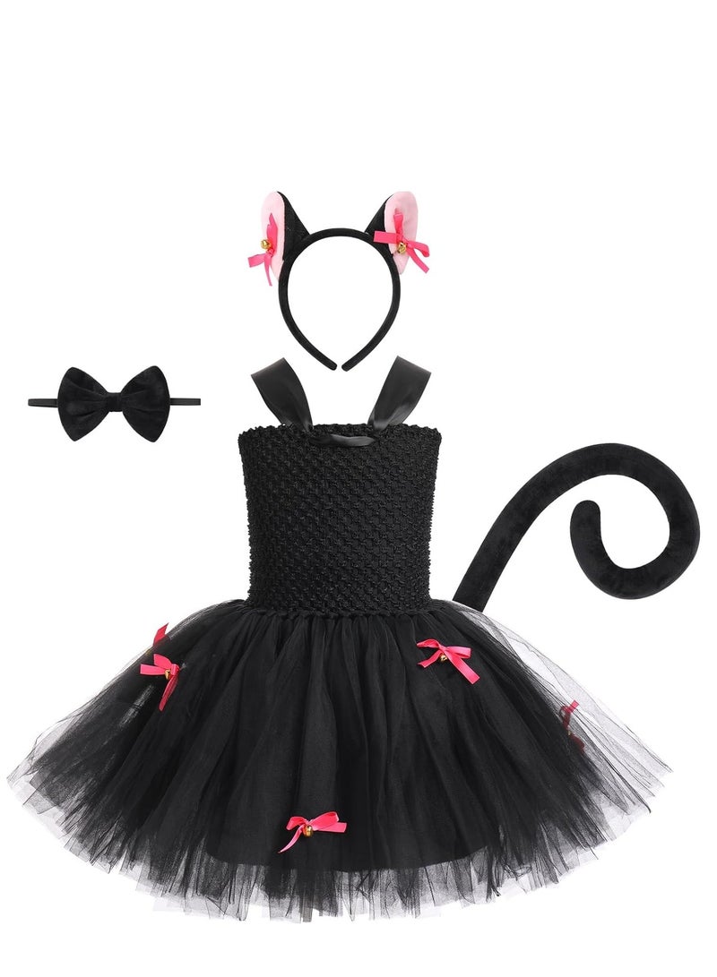 KASTWAVE Girls Jungle Themed Cosplay Dress Animal Leopard Cosplay Tutu Dress Birthday Party Outfit 3pcs Set (6-12M) - Image 1