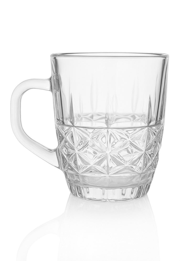 SAQOWARE Premium 6-Piece Crystal Tea Cups | Clear Glass Tea Mugs with Handle – Durable Tumbler Tea Glass Sett in Gift Packaging for Tea, Coffee, Cawa, Kahwa, Karak Tea, Black Tea | Perfect for Home, Office, Restaurants and Camping - Image 4