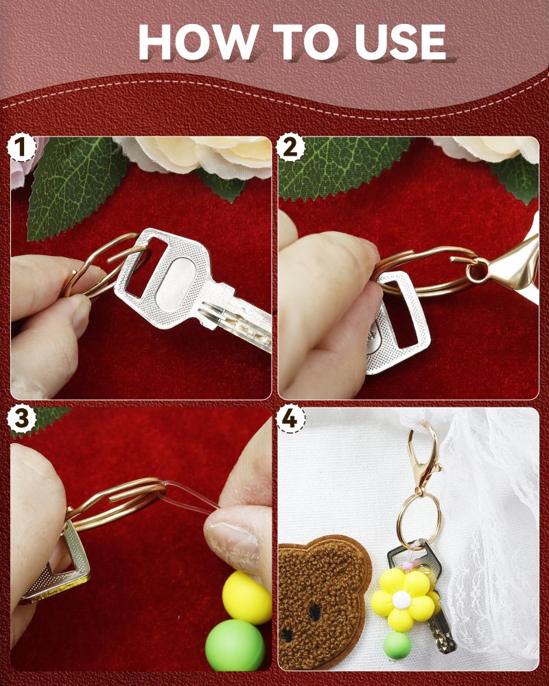 FIVEIZERO 325PCS FIVEIZERO Keychain Making Kit - Keychain Clips with Key Ring, Lobster Claw Clasp, Swivel Snap Hook, Jumprings & Extender Chain for Crafts, DIY Projects & Purse Making Supplies (Gold) - Image 5