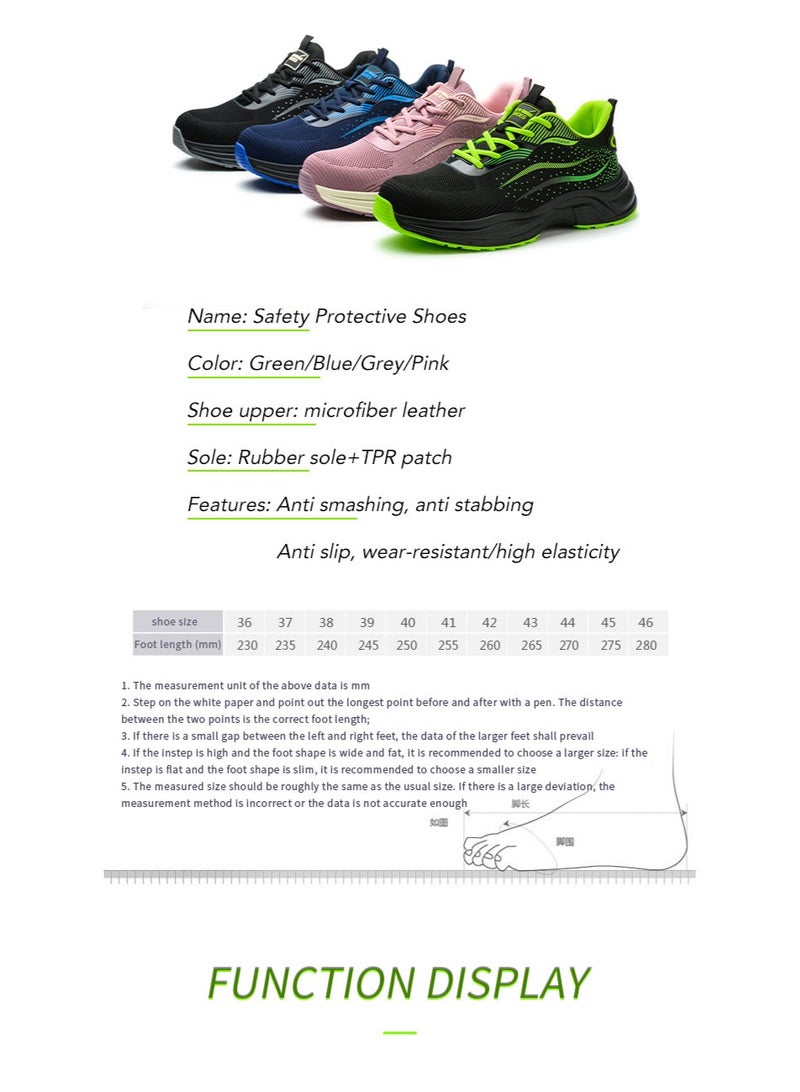 أحذية أمان رجالية ذات أصابع فولاذية، خفيفة الوزن ومريحة، مقاومة للثقب ومقاومة للانزلاق، مقاومة للتآكل ومتينة، مريحة لفترات طويلة من الوقوف، خفيفة الوزن وجيدة التهوية، أحذية عمل يمكن ارتداؤها أيضًا كأحذية رياضية عصرية. - Image 5
