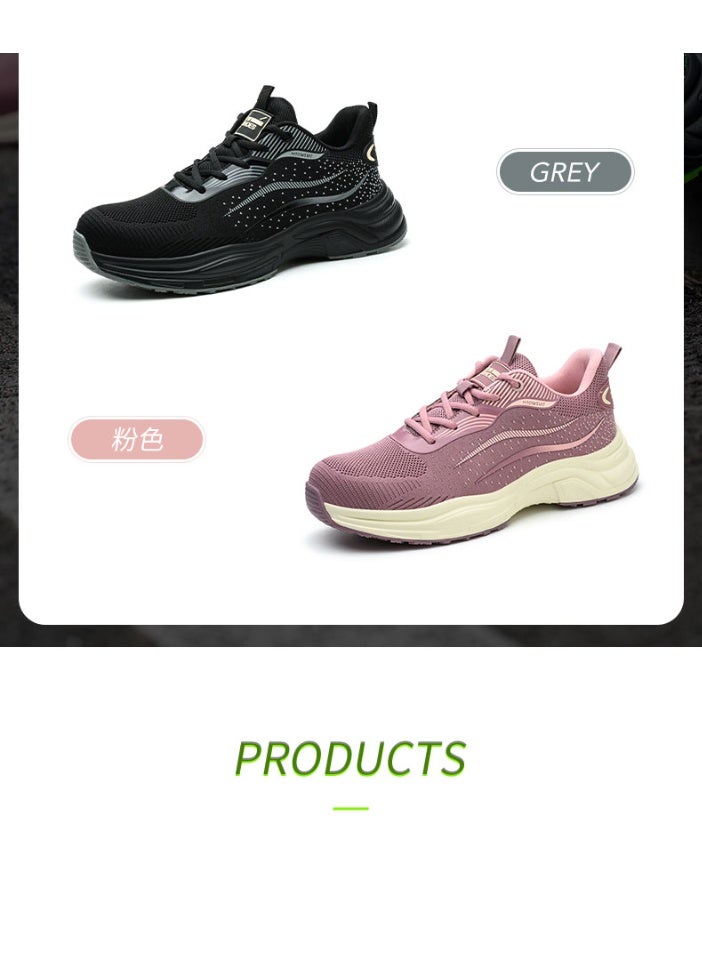 أحذية أمان رجالية ذات أصابع فولاذية، خفيفة الوزن ومريحة، مقاومة للثقب ومقاومة للانزلاق، مقاومة للتآكل ومتينة، مريحة لفترات طويلة من الوقوف، خفيفة الوزن وجيدة التهوية، أحذية عمل يمكن ارتداؤها أيضًا كأحذية رياضية عصرية. - Image 4