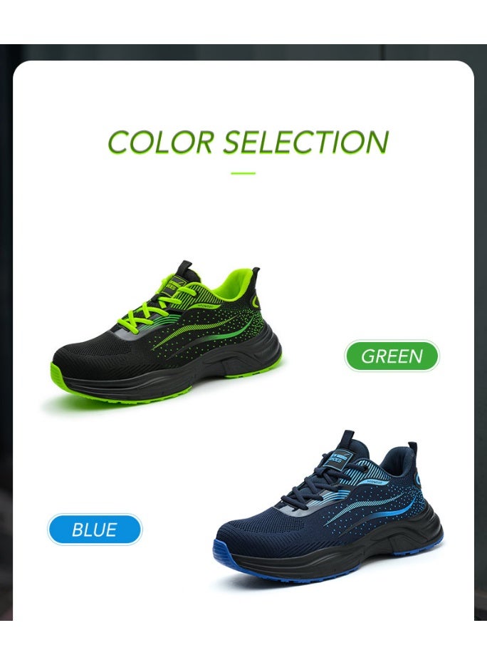 أحذية أمان رجالية ذات أصابع فولاذية، خفيفة الوزن ومريحة، مقاومة للثقب ومقاومة للانزلاق، مقاومة للتآكل ومتينة، مريحة لفترات طويلة من الوقوف، خفيفة الوزن وجيدة التهوية، أحذية عمل يمكن ارتداؤها أيضًا كأحذية رياضية عصرية. - Image 3