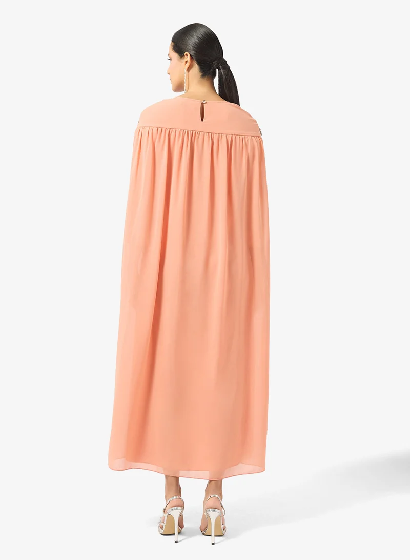 Khizana Embellished Dress With Cape