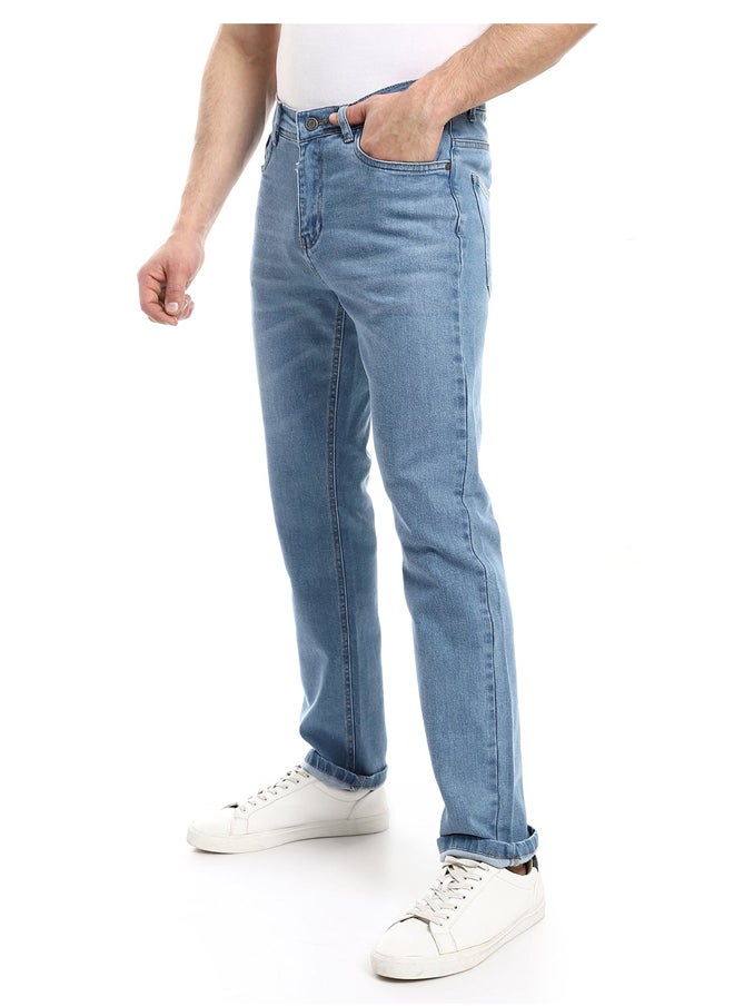 Andora - Regular Fit Light Vintage Practical Jeans_Light Blue - Image 1