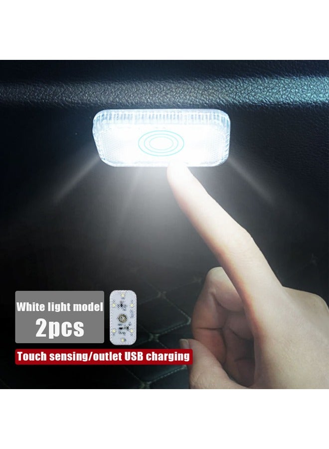 Generic 2PCS Car Interior LED Wireless Light, USB Chargeable Ceiling Lamp, Hand Reading Light and Door Light for Night Time Illumination, Trunk Cargo Area Strong Magnetic Multi-function Auto Dome Lights for Car, Rv, Truck, Closets, Cabinets, Camping, Bedroom  - Image 1