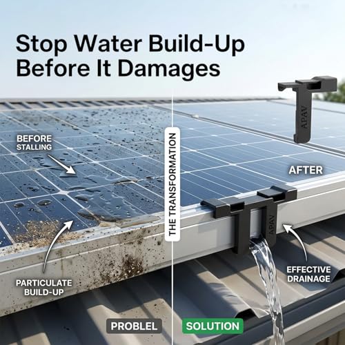 APAV Solar Panel Drain Clips | PV Module Maintenance Clamps | Water Drainage & Cleaning Support | Photovoltaic Frame Clips (Pack of 30, 30 mm) - Image 4