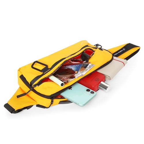 Nasher Miles Sling Bag | Crossbody Bag | One Shoulder Bag| Multipurpose Travel Bag | Ideal for Daily Use, Office, Travel, Hiking (Yellow, Greenwich) - Image 5