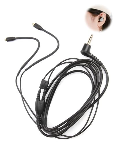 YUEWEESER Earphone Replacement Cable 64-Inch Detachable Earphone Cable for Shure SE215 SE315 SE425 SE535 and SE846 (EAC64BK, Black) - Image 1