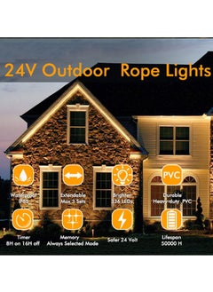 Y&D Solar Decorative Lights, LED Hose Copper Wire String IP65 Waterproof PVC Rope Outdoor Garden Festive Lights (Multicolor)  - Image 5
