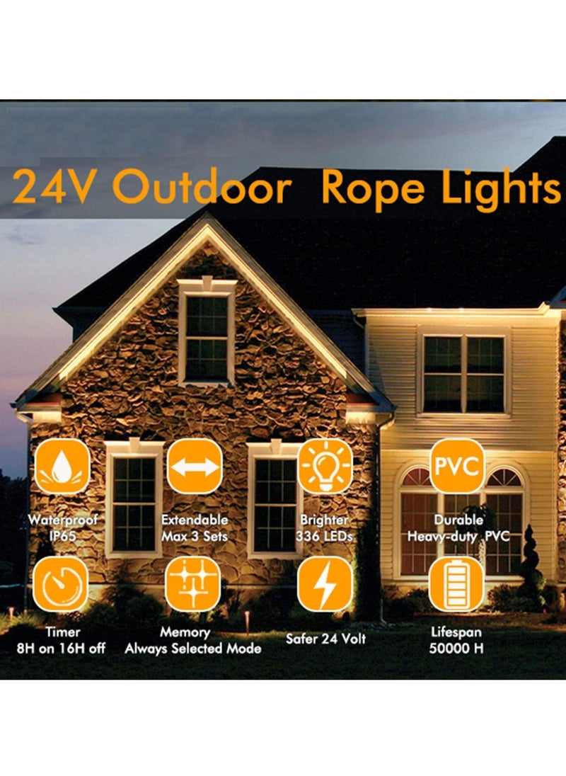 Y&D أضواء زخرفية تعمل بالطاقة الشمسية، خرطوم LED سلسلة أسلاك نحاسية IP65 مقاومة للماء حبل PVC أضواء احتفالية للحديقة الخارجية (متعددة الألوان)  - Image 5