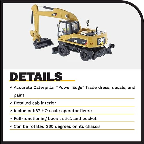 Diecast Masters 1:87 Scale Caterpillar 318D Wheeled Excavator | HO Scale Series Cat Trucks & Construction Equipment Model 85177 - Image 4