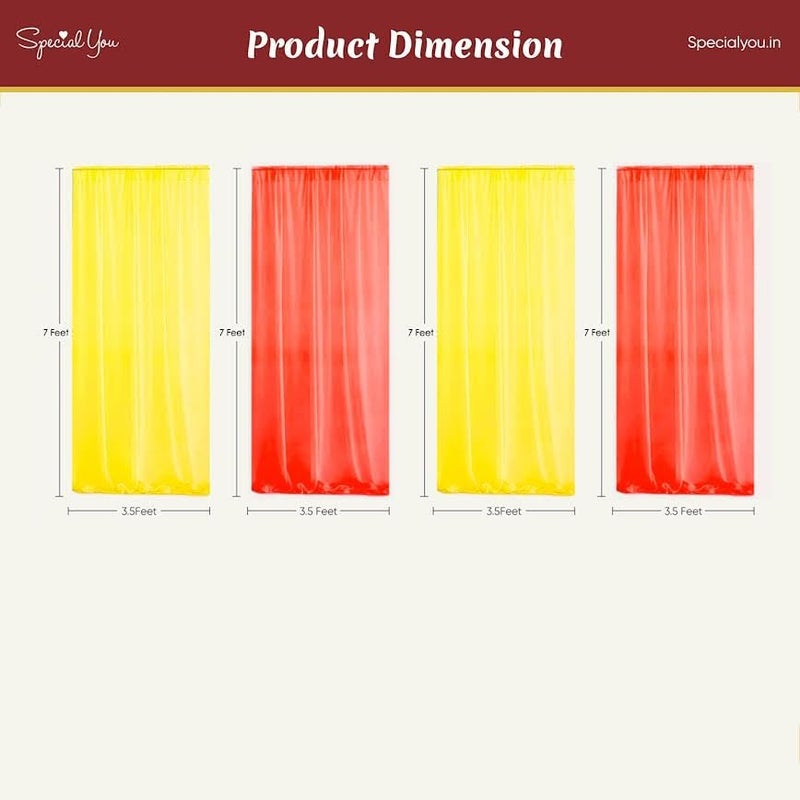 SpecialYou.in SpecialYou® Ganpati Decoration Setup for Home with Yellow and Red Curtains (7 * 3.5ft) & Chakra Latkan for Ganesh Chaturthi Decoration Items,Ganesh Chaturthi Decorations Setup-12Pcs - Image 4