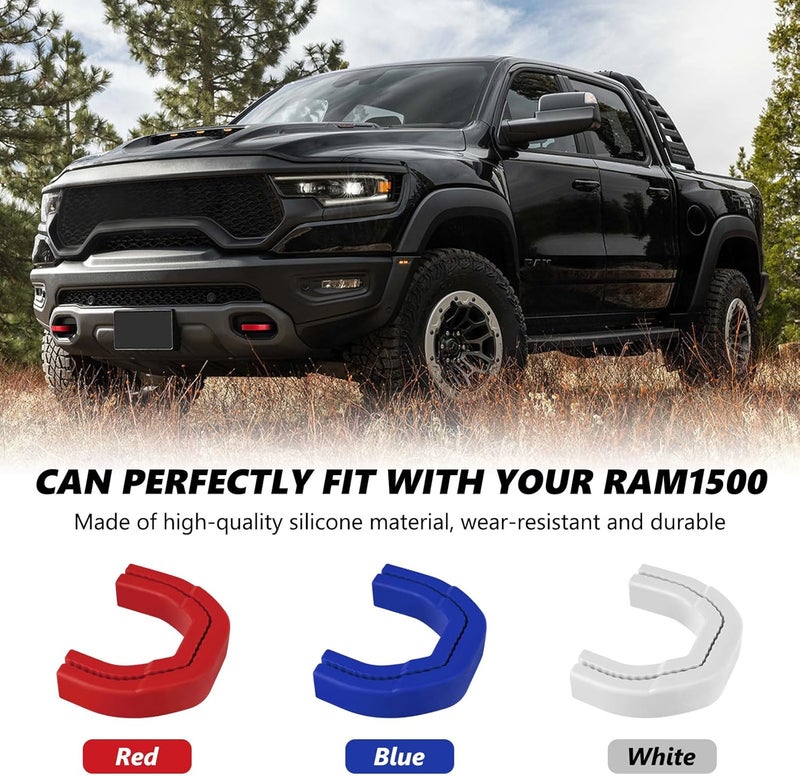 TECHPICCO Front Tow Hooks Covers Hitch Cover customized Car Tow Hooks Compatible with RAM 1500 Accessories 2019-2025|Red (Not Fit for RAM 1500 Classic,Warlock,RAM 2500,RAM 3500) Cross part assemble fit - Image 4