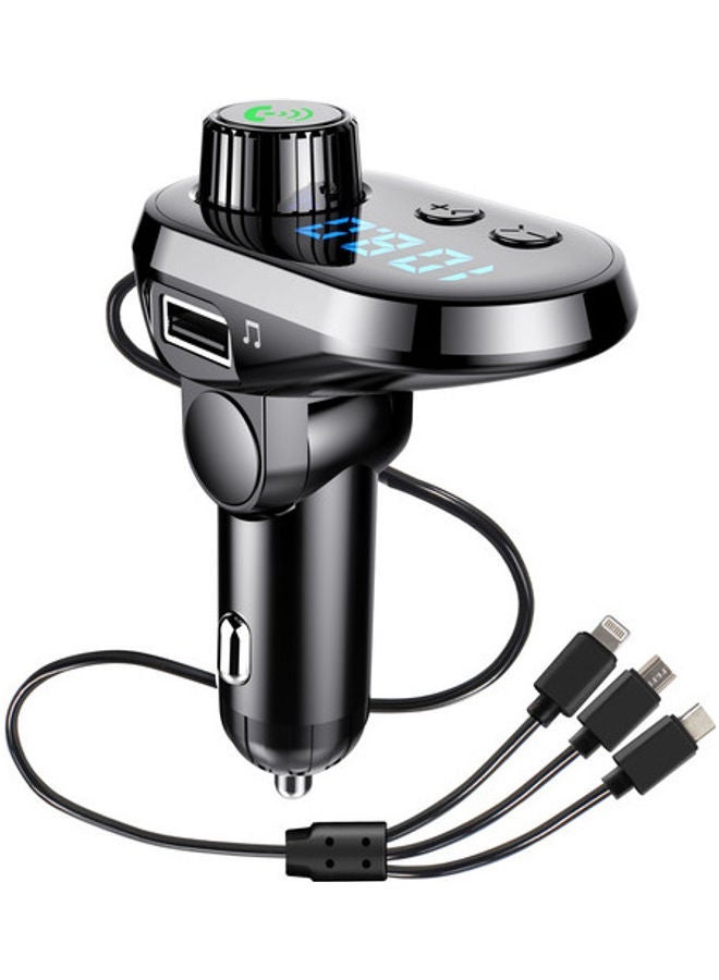 شاحن سيارة بلوتوث 5.0 ناقل FM أسود - Image 1