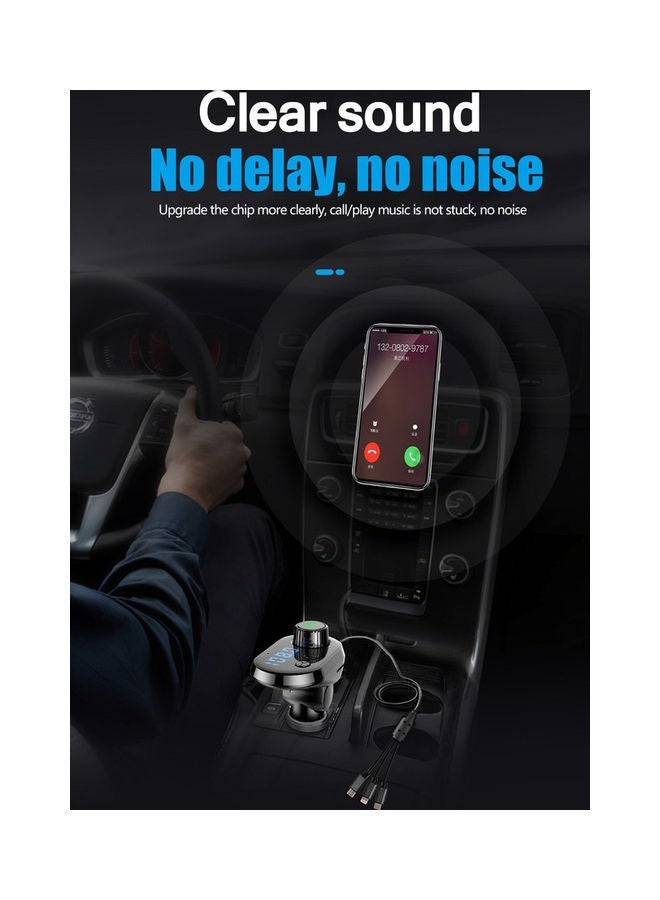 شاحن سيارة بلوتوث 5.0 ناقل FM أسود - Image 2