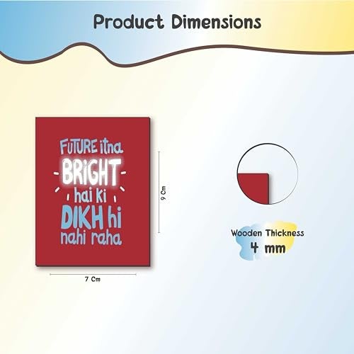 The Crafthives Fridge Magnet - Wooden Fridge Magnets for Refrigerator, Home and Kitchen Decoration, Personal Desk, Funny Quote, UV Printed, Durable, 3 x 3.5 inch, No Plastic, Ideal for Gifting - Image 4