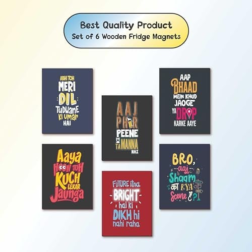 The Crafthives Fridge Magnet - Wooden Fridge Magnets for Refrigerator, Home and Kitchen Decoration, Personal Desk, Funny Quote, UV Printed, Durable, 3 x 3.5 inch, No Plastic, Ideal for Gifting - Image 3
