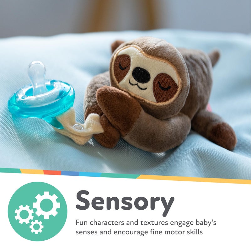 Nuby Calming Natural Flex Snuggleez Pacifier with Plush Combo Set for Cuddling with Comfort, Dino - Image 5