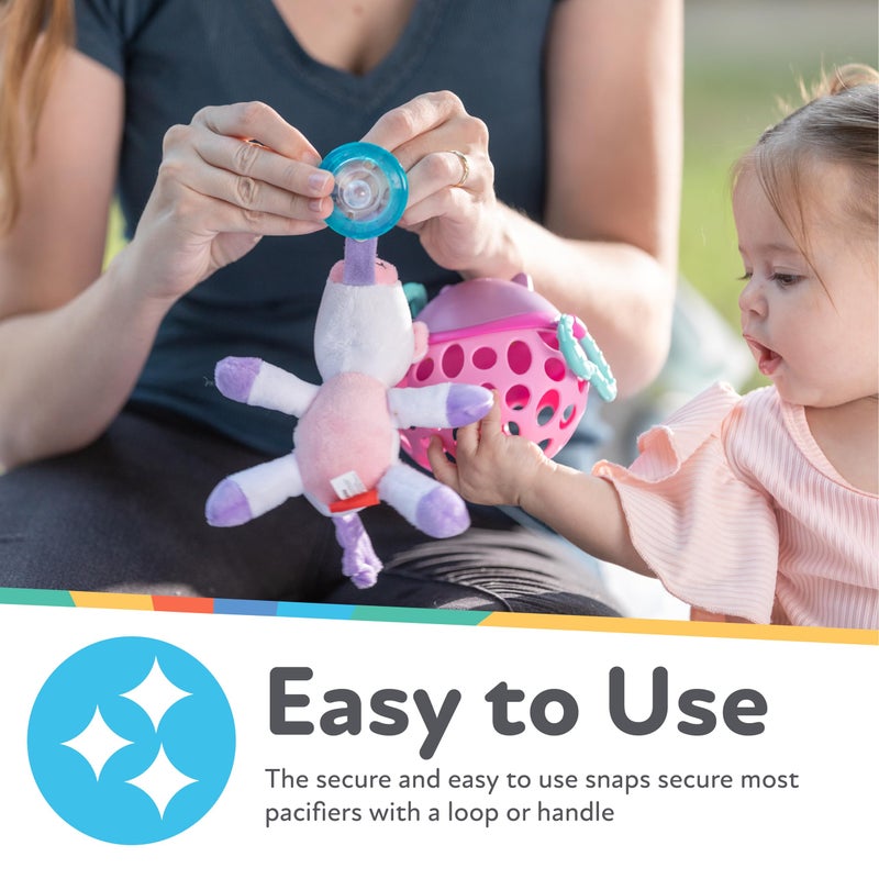 Nuby Calming Natural Flex Snuggleez Pacifier with Plush Combo Set for Cuddling with Comfort, Dino - Image 3