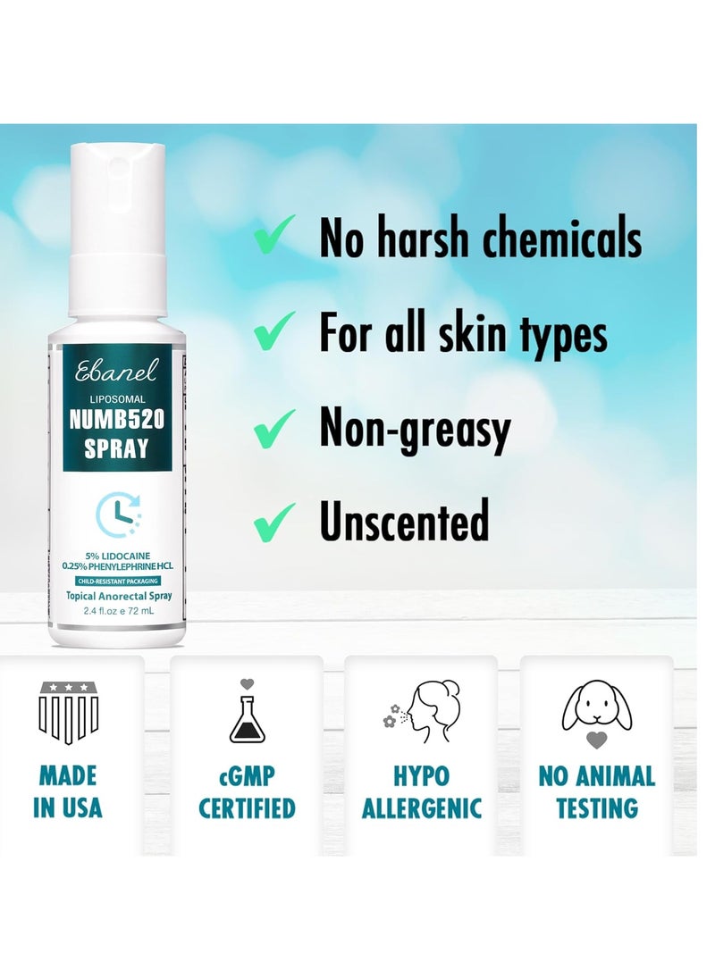 Ebanel - Liposonal NUMB520 Spray, 5% Lidocaine, 72 ml - Image 1