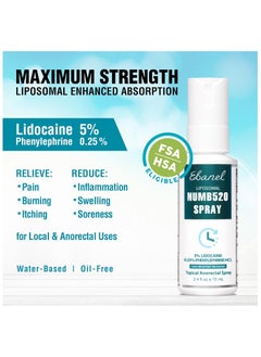 Ebanel Liposonal NUMB520 Spray, 5% Lidocaine, 72 ml  - Image 4