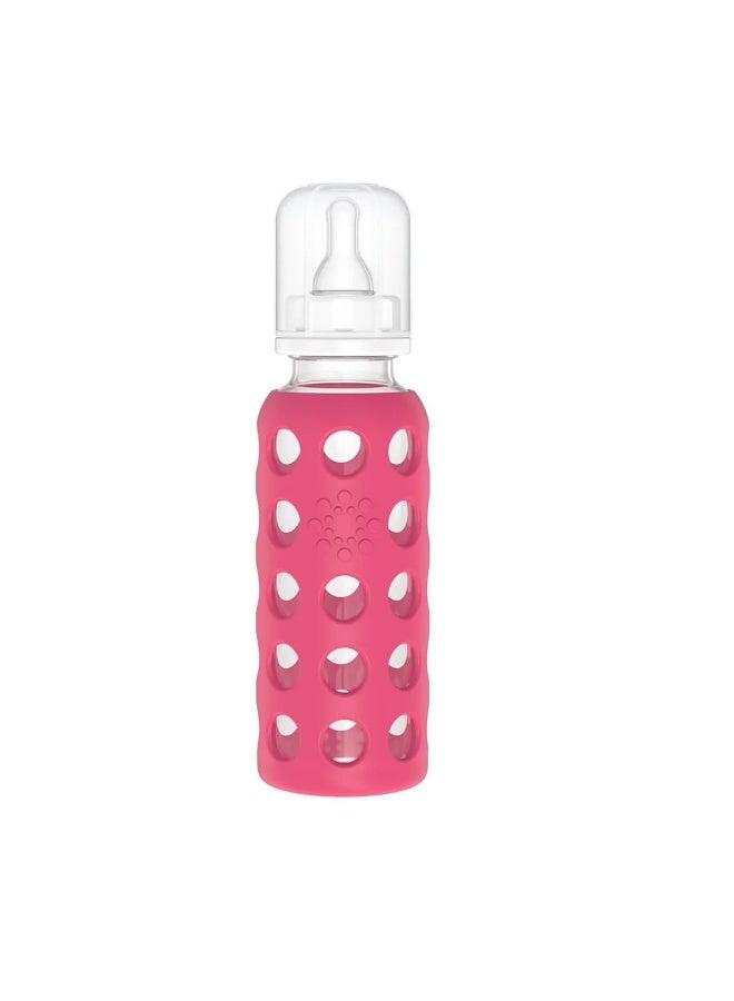 Lifefactory Glass Baby Bottle BPA Free | Protective Silicone Sleeve | 9 oz Pack of 2 | Raspberry - Image 4