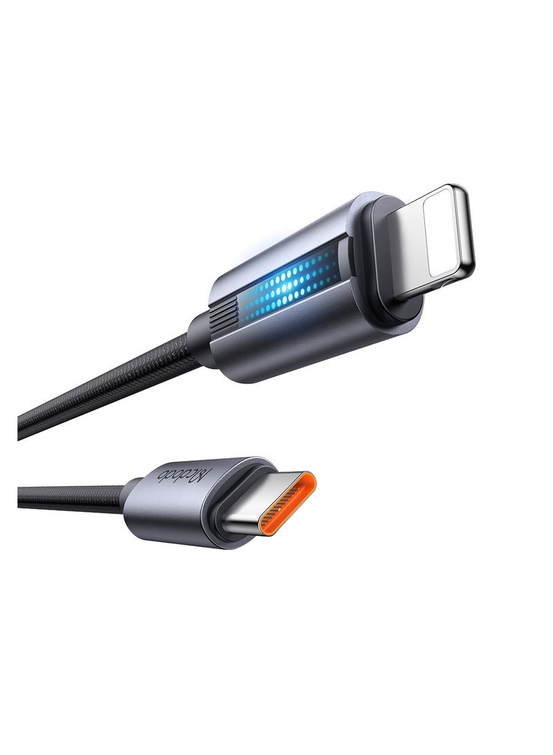 Mcdodo CA-5710 USB-C to Lightning Cable with 36W Flashing Light 1.2m Black - Image 3