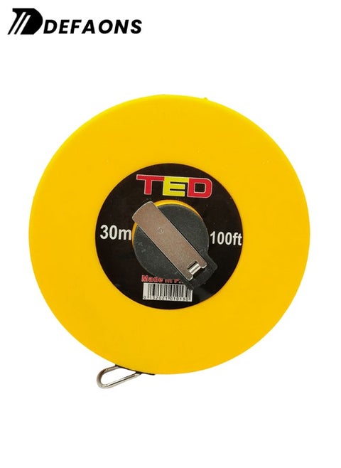 DEFAONS Fiber Glass Measuring Tape, Durable Open Reel Tape Measure for Construction, Surveying, Roadwork, and General Measuring Tasks, 30M(100ft).