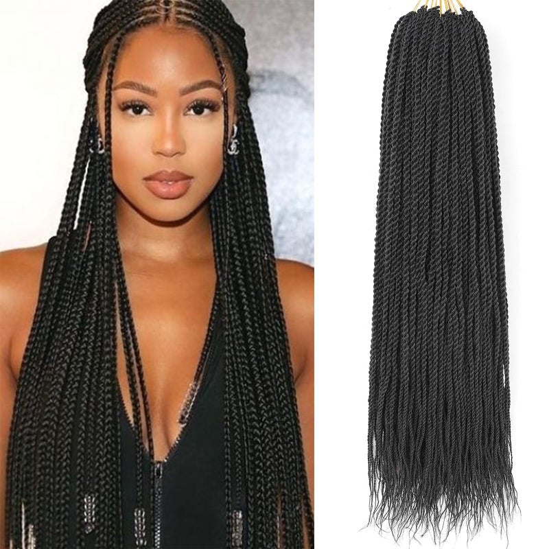 ZRQ Senegalese Twist Crochet Hair For Black Women 24 Inch Long PreTwisted Crochet Hair 25 Strands Pre Looped Crochet Braids 8 Packs Crochet Twist Hair - Image 1