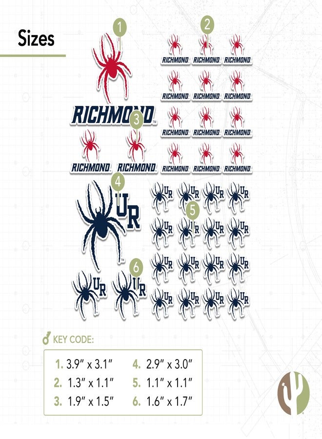 Desert Cactus University of Richmond Spiders Sticker UR Vinyl Decals Laptop Water Bottle Car Scrapbook Sheet T1 (Type 1-1) - Image 3