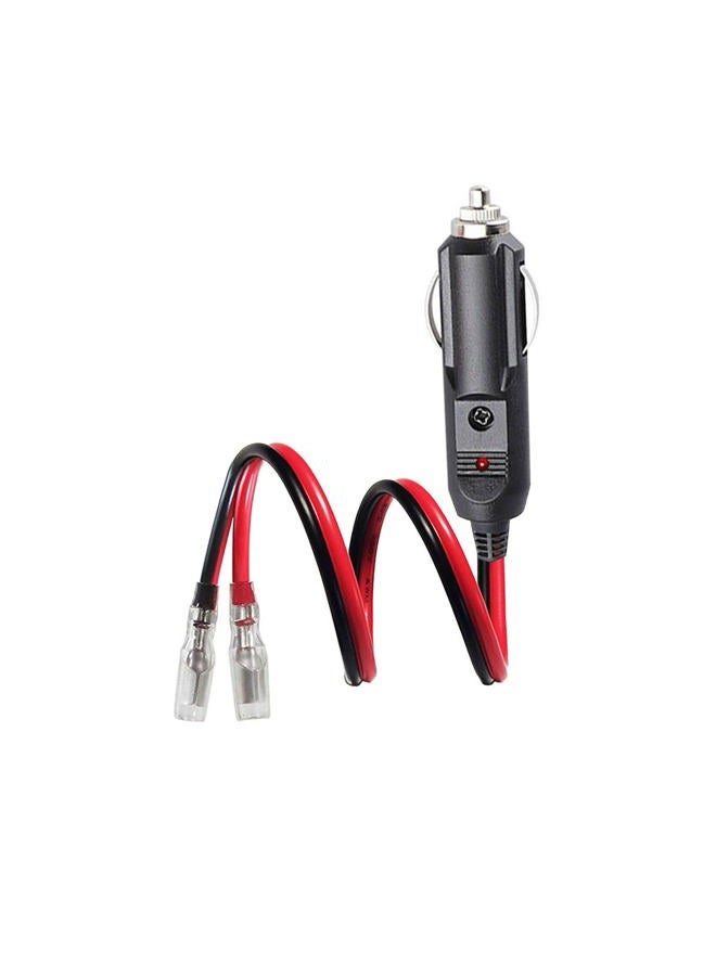 LIXINTIAN 14 AWG Male Plug Cigarette Lighter Adapter Cord,[2 Pack] 12V Male Cigarette Lighter Plug Extension Cable with LED Lightwith LED Light and 15A Fuse- 30cm/1ft - Image 2