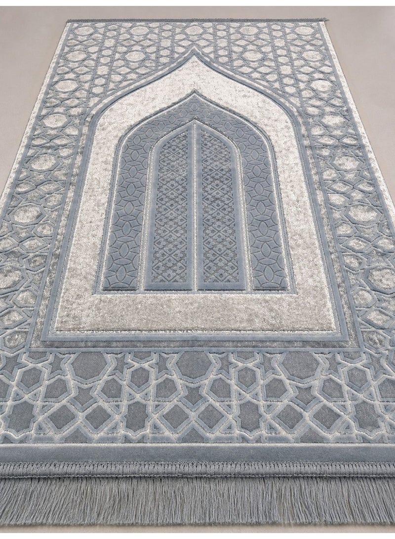 A medical memory foam prayer mat, comfortable silk, suitable for the feet and knees. It is an artistic piece designed to be part of your special corner, where its calming colors and elaborate design harmonize to help clear the mind. - Image 2