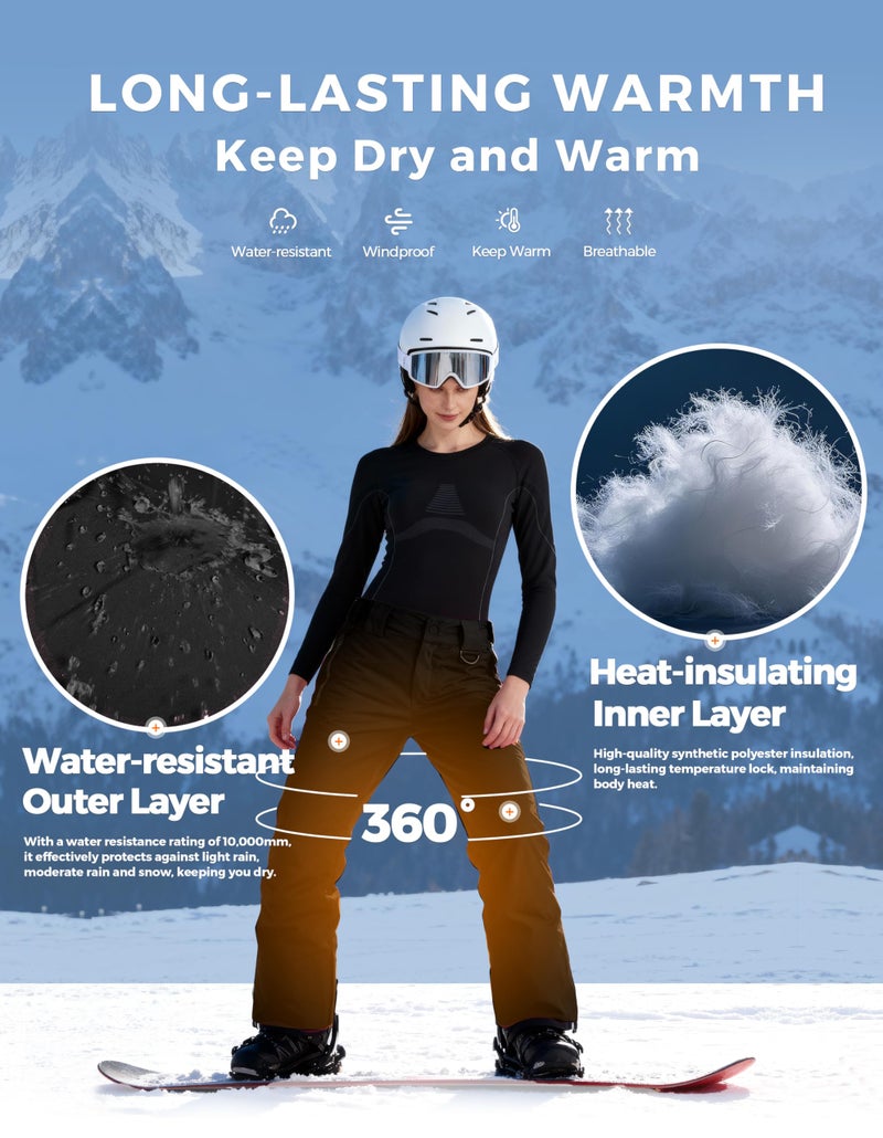 GSOU SNOW Womens Ski Pants Mens Snowboard Pants Waterproof Snow Pants for Winter Outdoor Sport Warm - Image 5