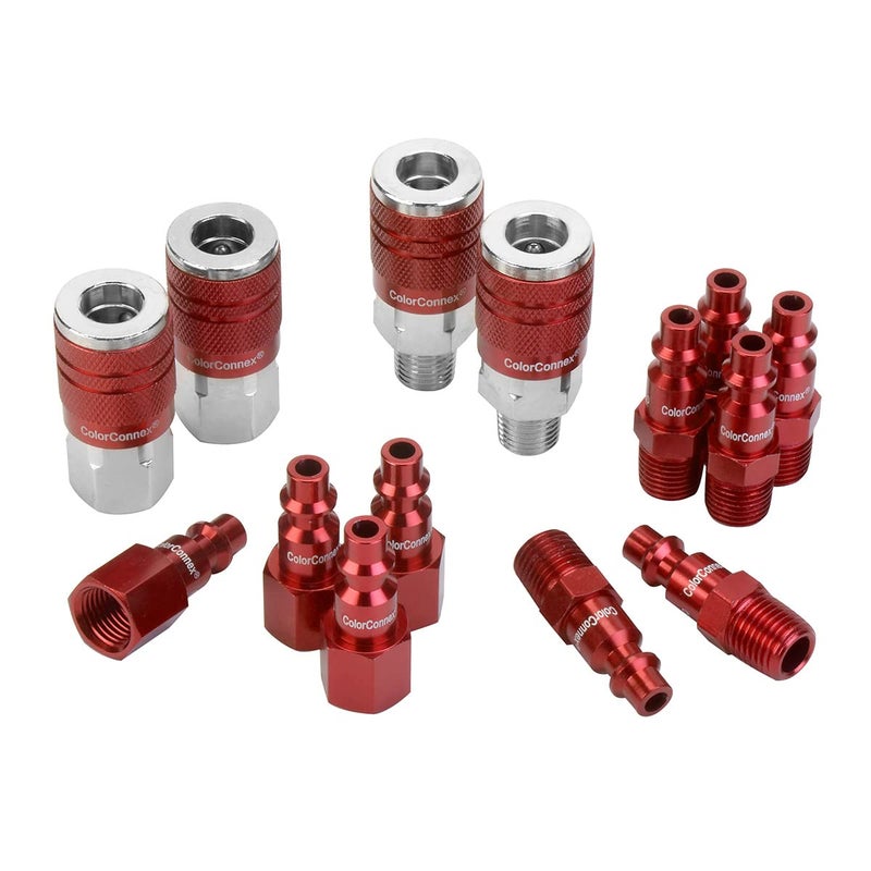 ColorConnex Coupler Plug Kit Industrial Type D 14 NPT Red 14Piece A73458D