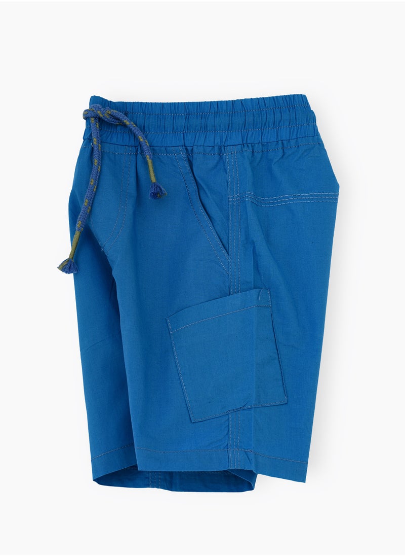 JAM Vibrant Blue Woven Cotton Shorts with Pockets for Boys  - Image 3