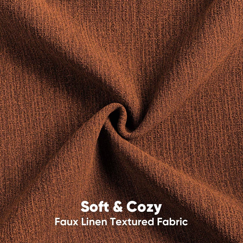 FUTEI Rust Chenille Decorative Throw Pillow Covers 18x18 Inch Set of 2,Soft Cozy Faux Linen Textured Cushion Case,Farmhouse Home Decor for Couch Living Room - Image 2