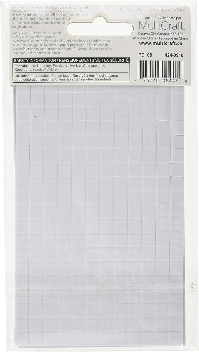 Forever in Time 3D Pop Dots Square Dual-Adhesive Foam Mounts, 1/4-Inch, 528 Pieces, White - Image 2
