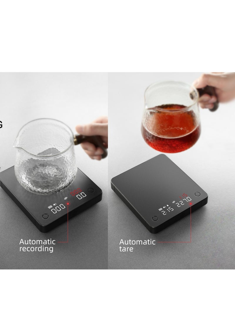 زيروهيرو ميزان القهوة الصغير من زيرو هيرو - مادة PC/ABS/سيليكا جيل - نطاق الوزن من 0.2 جرام إلى 2000 جرام - باللون الأسود/الأبيض - Image 5