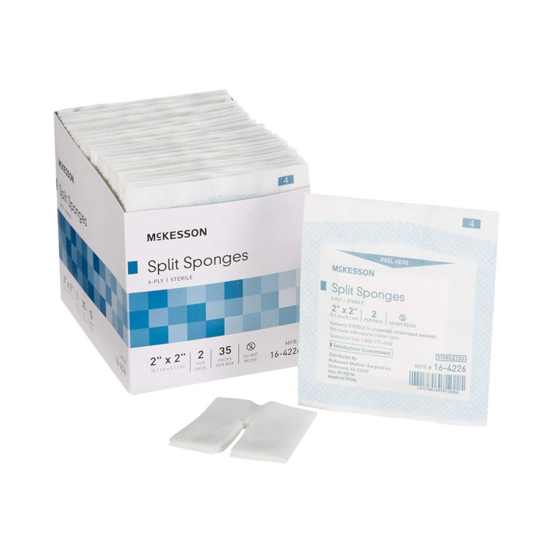 McKesson شاش مكيسون بلس للأداء مقسم 6 طبقات معقم 2"X2" - علبة من 35 - الطراز 22352000 - Image 1
