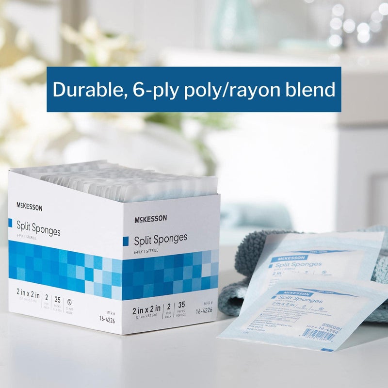 McKesson شاش مكيسون بلس للأداء مقسم 6 طبقات معقم 2"X2" - علبة من 35 - الطراز 22352000 - Image 2