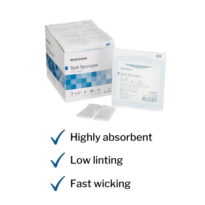 McKesson شاش مكيسون بلس للأداء مقسم 6 طبقات معقم 2"X2" - علبة من 35 - الطراز 22352000 - Image 3