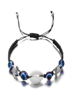 Catei Karrui Handcrafted Evil Eye Beaded Bracelet with Sea Turtle Shell and Blue Eye Beads Adjustable Bolo Style  - Image 1