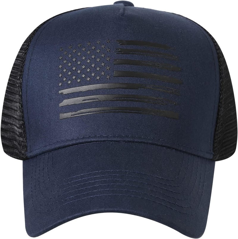 VIONLAN Baseball Cap American Flag Trucker Hat for Men Women 3D Embossed Logo Adjustable Outdoor Mesh Snapback Hat - Image 2